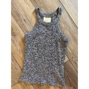 Maeve Anthropologie Tank Top Ribbed Knit Sleeveless Gray XS